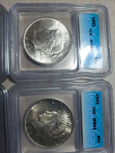 1922-1923-1924-1925 MS 65 Silver Dollars 4 Coins One Price