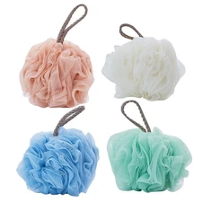 4 Pcs Travel Bathing Sponge Scrubber Bathroom Accessories Mesh Nets