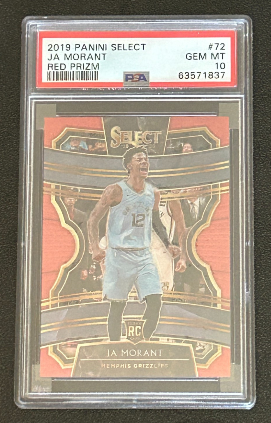 2019-20 Select JA MORANT ROOKIE Concourse Red Prizm /199 PSA 10 GEM MINT