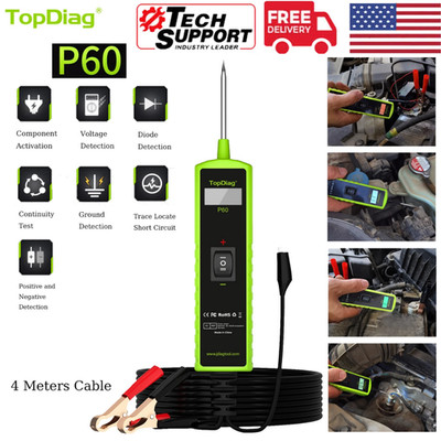 TopDiag P60 Automotive Circuit Tester Car Electrical System Power 6V-30V Probe