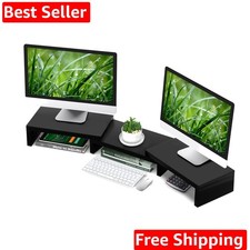 TAVR Dual Monitor Stand Riser Office Desktop Organizer Stand for 2 Monitors, ...