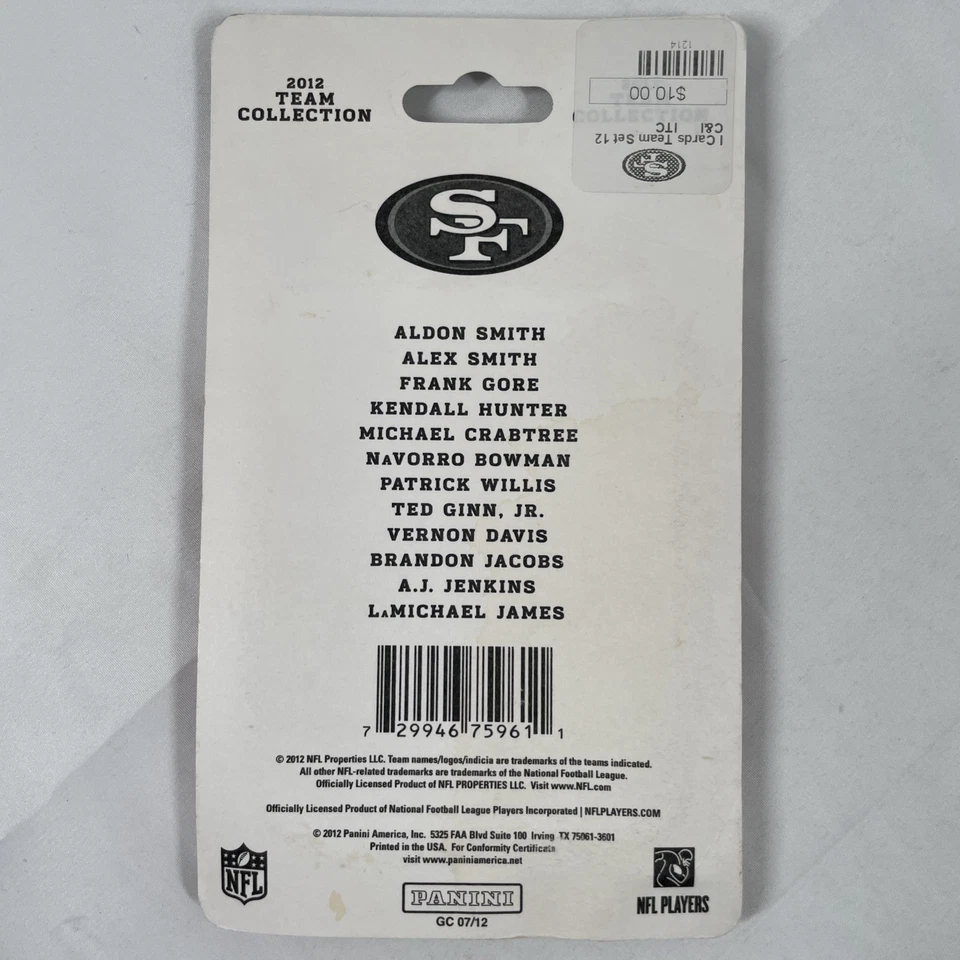 2012 Score Football SF 49ers Factory Team Set Collection (12 Trading Cards) NEW - Image 2 of 4