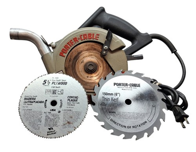 #ad Porter Cable 345 Heavy Duty SawBoss 6quot; Circular Saw amp; Blades USA Made *Works* $83.95