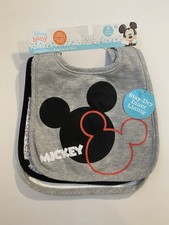 Disney Baby Mickey Mouse Bibs, Lot Of 3 BRAND NEW