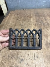 Antica vecchia rara sconosciuta griglia stufa a legna porta ornata parte in ghisa USA