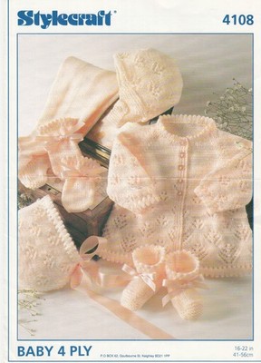 Baby Jacke Leggings Mütze 41-56 cm 4-fädig Strickmuster Stylecraft 4108