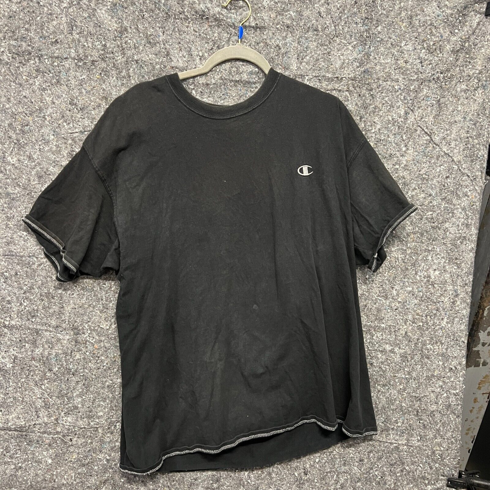 Champion Men's 2XL Black Short Sleeve Logo Casual Tee