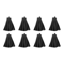 8Pcs Leather Tassel Keychain Charm Bulk for Jewelry Making DIY, Black