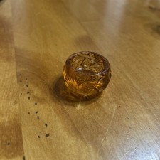 Vintage Glass Orange Amber Glass Open Salt Cellar