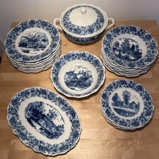 Service Set - Porzellan Seltmann - E.Weiden Bavaria Theresia - Heimatland - Blau