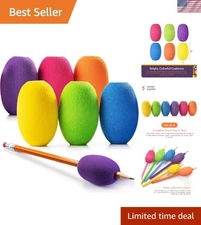 Ergonomic Pencil Grips for Improved Writing - Colorful 6-Pack for All Ages