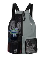 Mesh Drawstring Swim Bag with Wet Pocket for Beach, Gym, and Workout Gear
