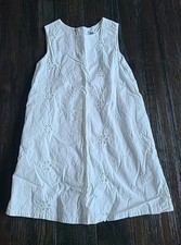 Vintage 90s Baby Gap White Eyelet Embroidered Dress Girls Size 5 Toddler