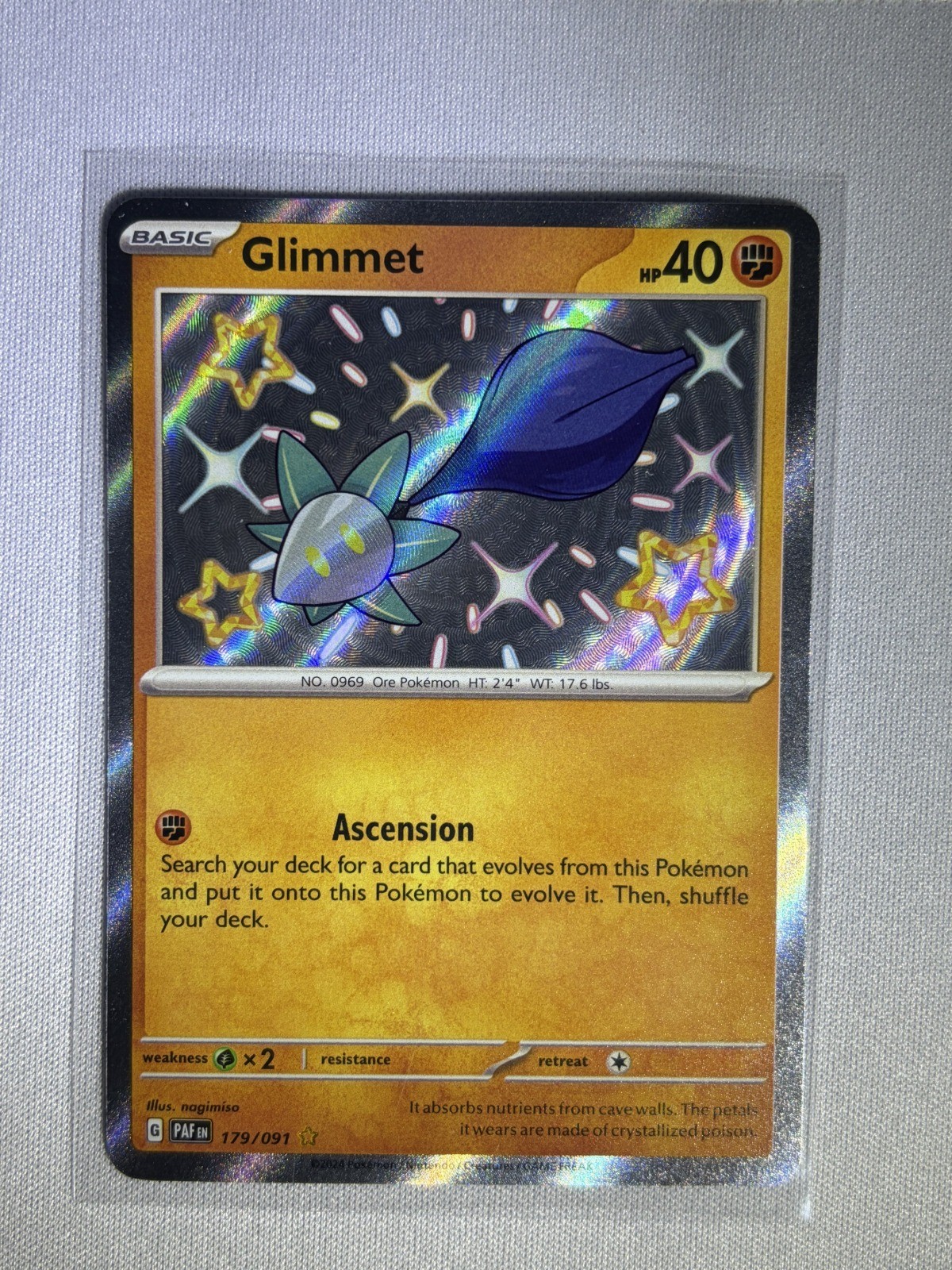 Glimmet Holo Shiny Rare SV: Paldean Fates 179/091 NM