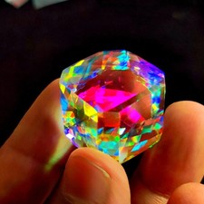 AAA 100 Ct Natural Cube Cut Rainbow Color Mystic Topaz Certified Loose Gemstone