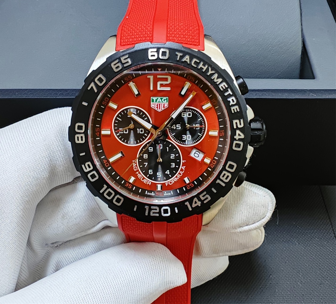Formula 1-CAZ101AN.FT8055-43mm Men's Wristwatch Chronograph Quartz Red Dial-Used