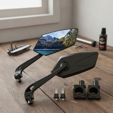 Bike Mirrors, 2 Pack, Left, 22-25mm Handlebar, 360 Adjustable, HD Version