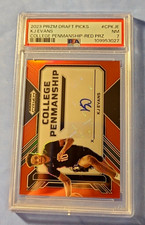 2023 PANINI PRIZM DRAFT PICKS COLLEGE PENMANSHIP RED PRIZM KJ EVANS Psa 7 #13313