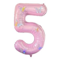 40 Inch Number Balloon Pink Large Mylar Foil Pink Number Balloons and Pink5