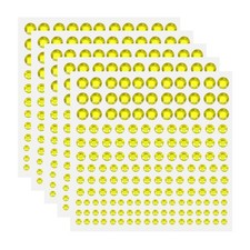 5 Sheet/825 Pcs Self Adhesive Acrylic Gem 3/4/5/6mm Sticker, Light Yellow