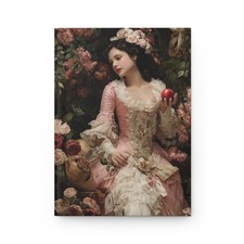 Victorian Lady with Roses Hardcover Journal  Romantic Floral Art
