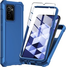 for HMD Vibe Phone Case with Tempered Glass Screen Vibe, Blue