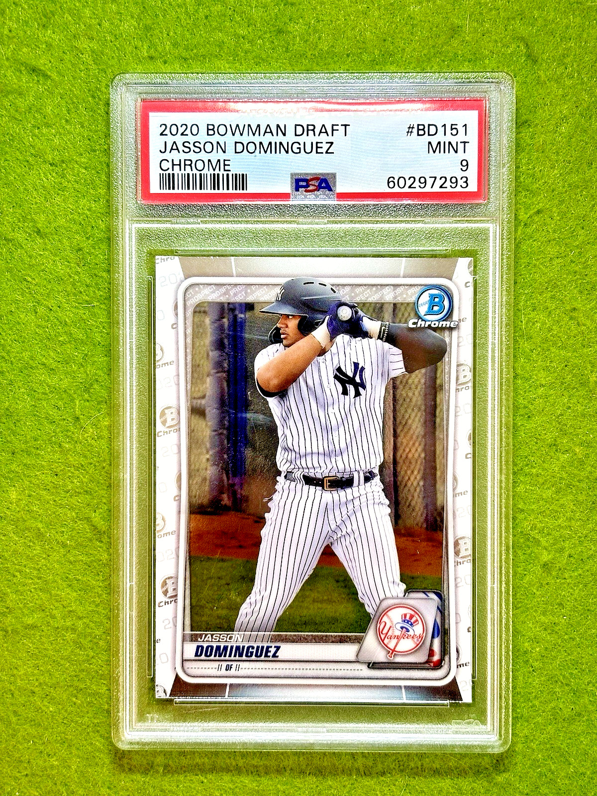 Jasson Dominguez CHROME ROOKIE CARD PSA 9 NEW YORK YANKEES  2020 Bowman Draft RC