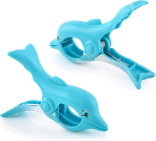 Dolphin Bocaclips, Beach Towel Holders, Clips, Set of Two, Beach, Patio or Po...