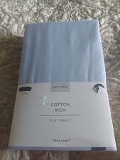 Double Sheet By Marks And Spencer Sky Blue Cotton Blend Bnib