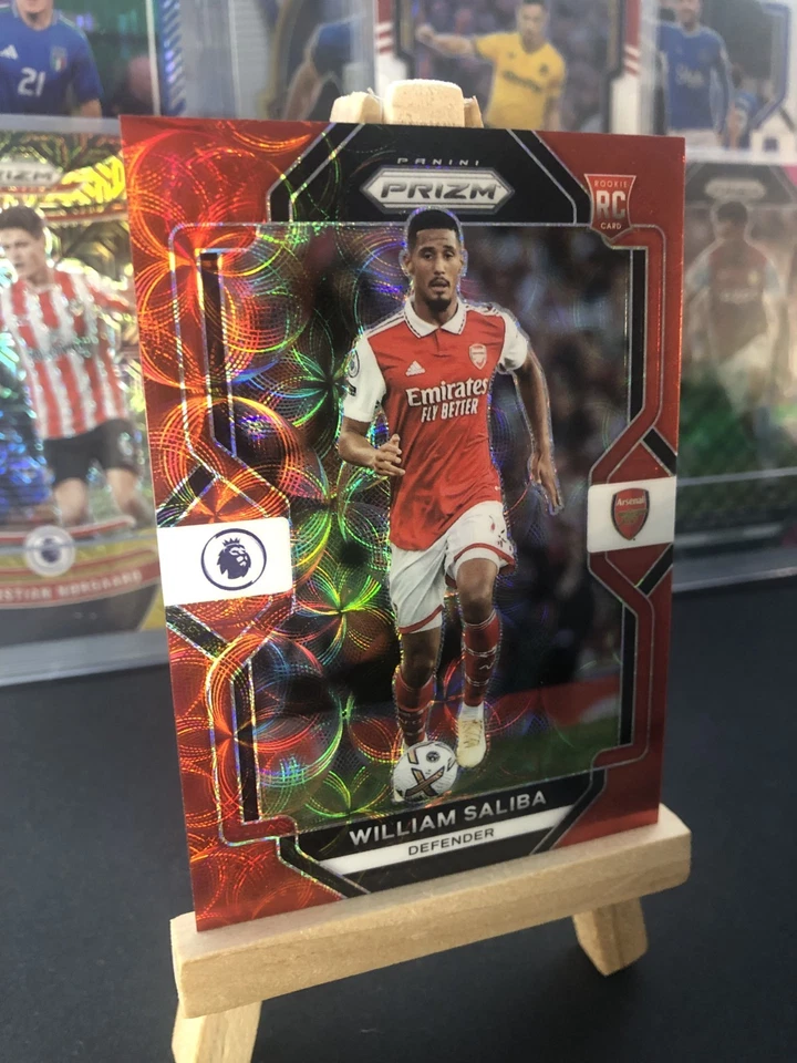 2022-23 Panini Prizm Premier League William Saliba Red /30 ! Rookie Arsenal #167 - Image 3 of 4
