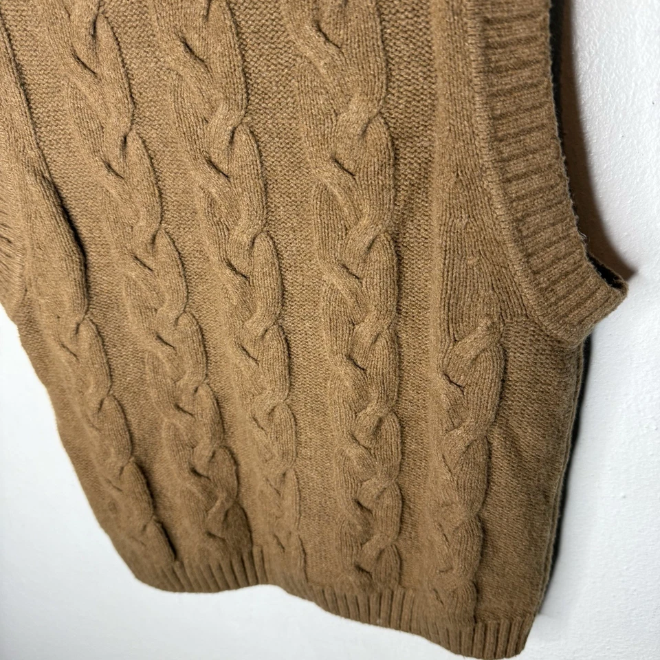 Gap Cash Soft Cable Knit Turtleneck Sweater Tank Cocoa Powder Brown Womens XS - Image 4 of 4