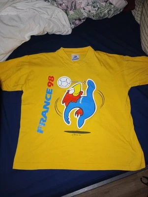 Tee shirt officiel Coupe du Monde France 98 Taille 12 Ans Footix Faire Offre - Photo 1/2