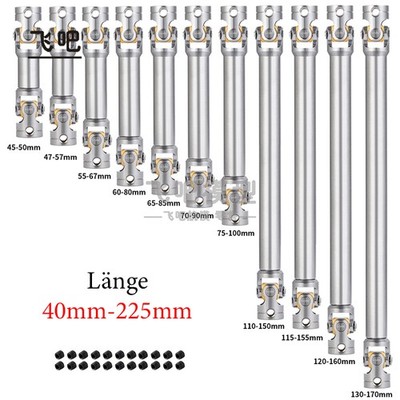 40-225mm Drive Shaft Upgrade Parts für 1/14 Tamiya RC Traktor Truck Crawler Car