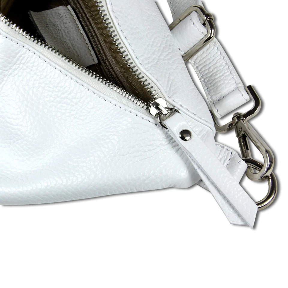Florence Echtleder Gürteltasche Damen extra groß weiß Bauchtasche Jugend OTF821W - Bild 4 von 4