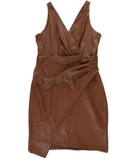 GUESS Womens Faux Leather Sheath Dress