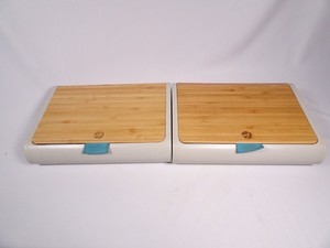 Lot of 2 Prepd Pack Bamboo Lunchbox Bento Box w/Utensils, Cutlery, 8 containers