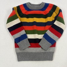 Baby Gap Striped Sweater Boys 5 Multicolor Cotton Wool Knit Preppy Crewneck