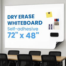 Magnetic Contact Paper 72" X 48", Self-Adhesive Magnetic Dry Erase White Board