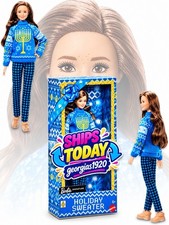 HOT Barbie UGLY HOLIDAY SWEATER Lightup HANUKKAH MENORAH Themed Collectible DOLL