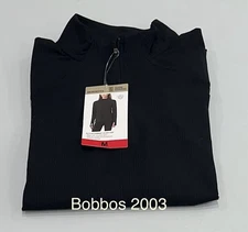 Mondetta Women's Active Ribbed 1/2 Zip Top, Black, Size M