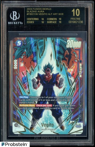 2024 DBS Fusion World Blazing Aura #FB02139 Vegito Alt Art BGS 10 BLACK LABEL