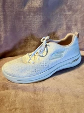 Women's US Size 9 1/2 Sketchers Air Cooled Arch Fit White & Pink Tennis Shoes