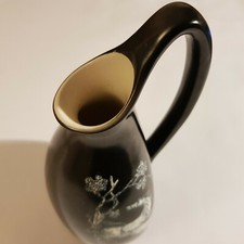 Art Deco Crown Devon ceramic pitcher jug black Pegasus Horse Fielding England