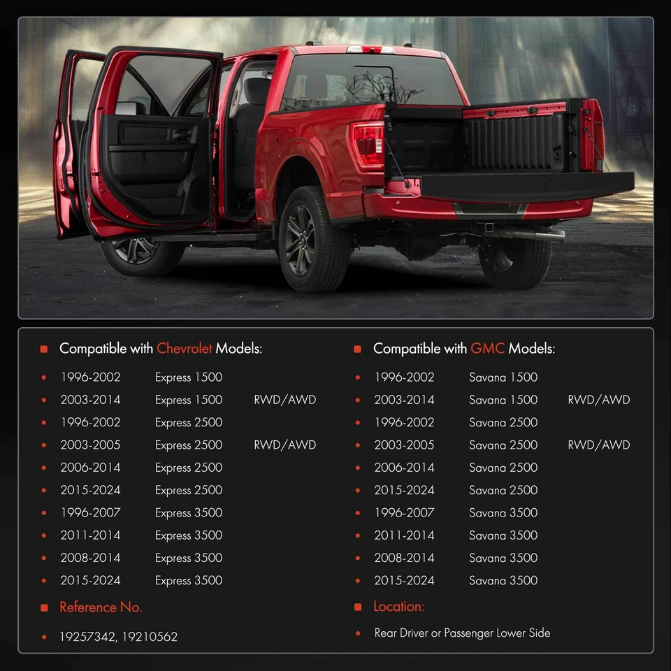 12Pcs Rear Driver or Passenger Lower Door Hinge for Chevy Express 1500 1996-2014 - Image 2 of 4