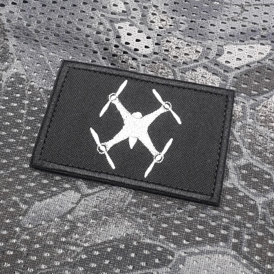 MARKENLOS Aufnäher Drohne Morale Patch Abzeichen Quadcopter Kampfdrohne Klett Flausch