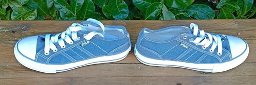scarpe da baseball fila denim taglia 3,5 euro 36 blu bianco nuove funky rare - Foto 9 di 10