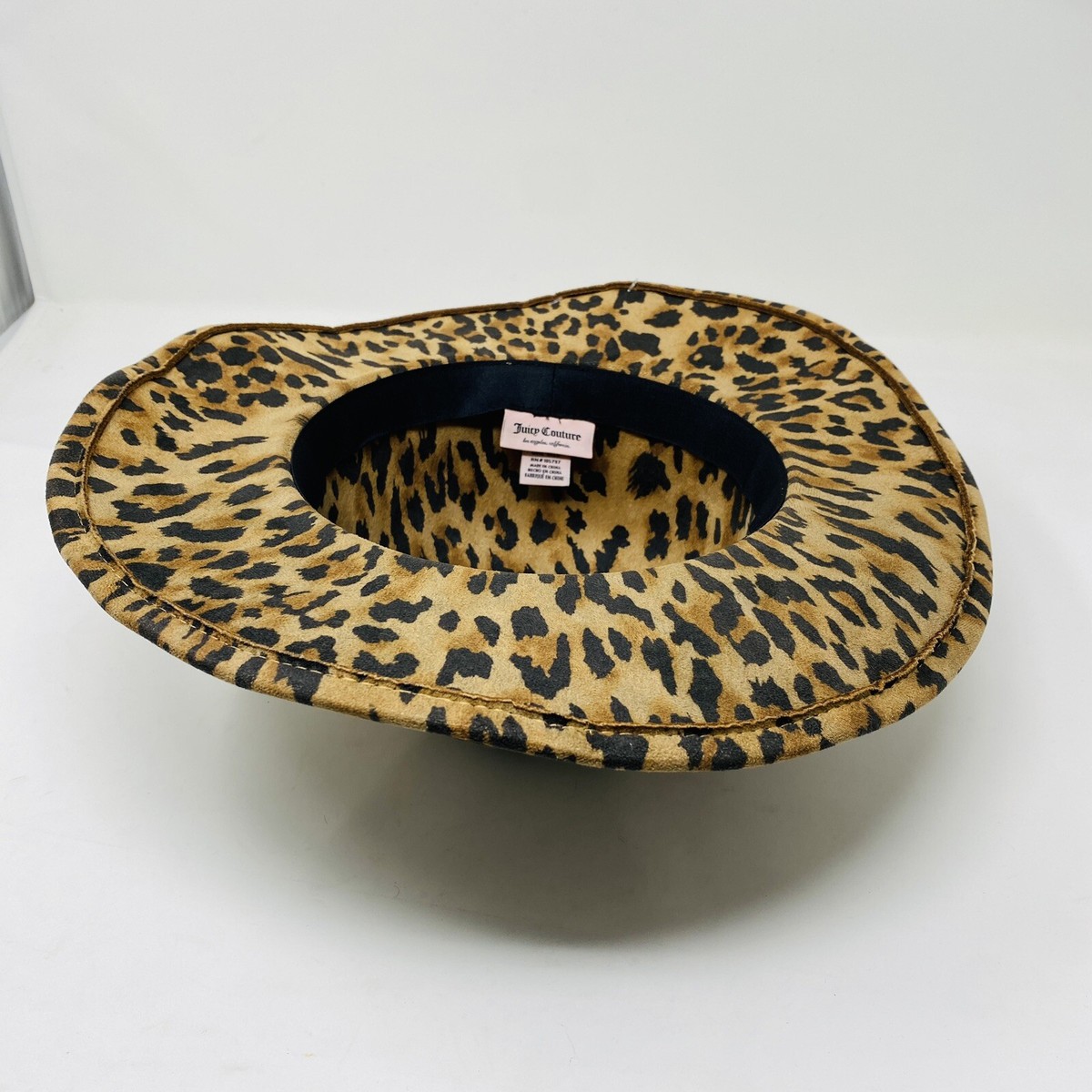 Juicy Couture Hat One Size Fedora Leopard Print Microfiber 