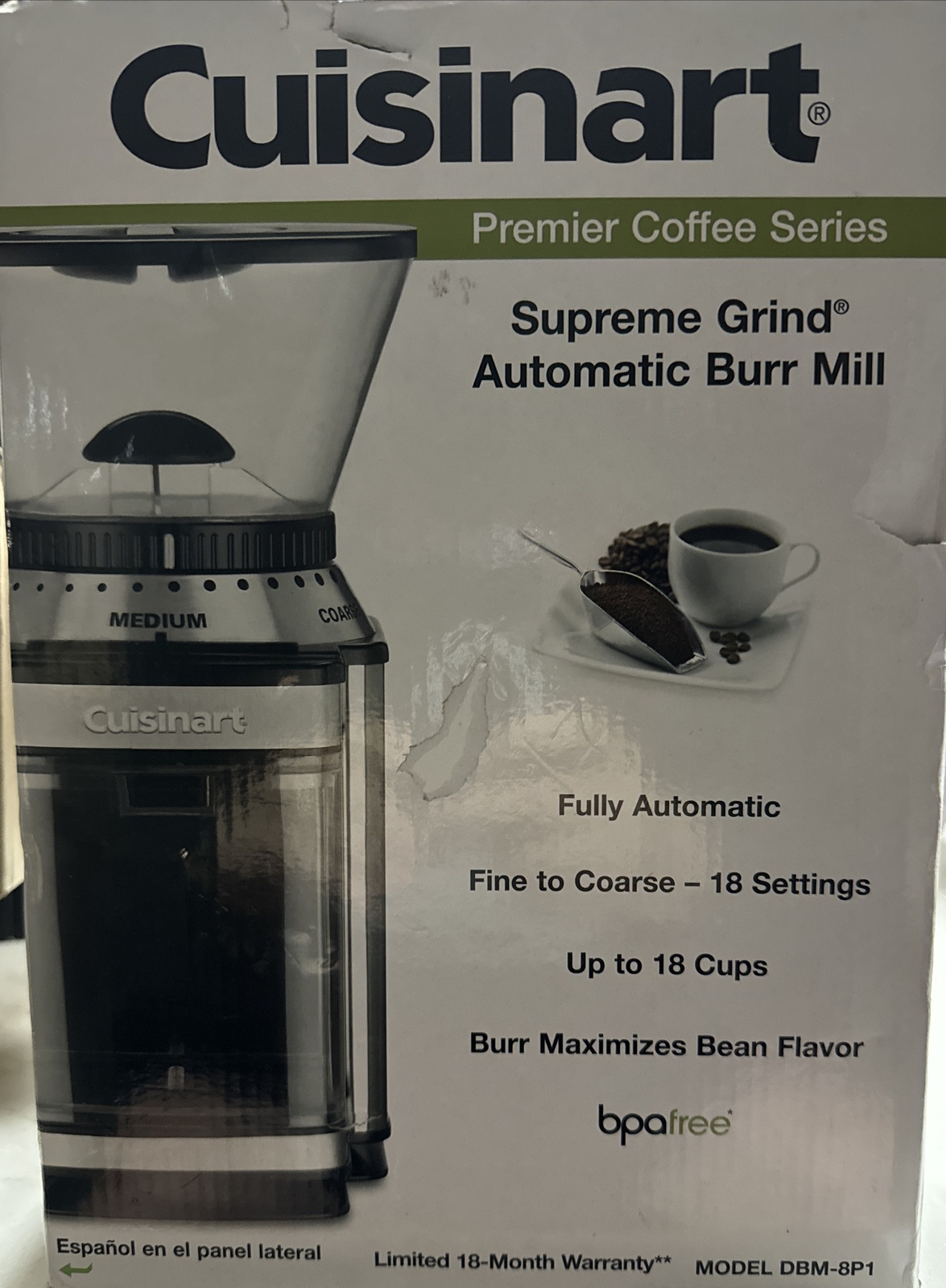 Cuisinart DBM8 Coffee Grinder, Supreme Grind Automatic Burr Mill