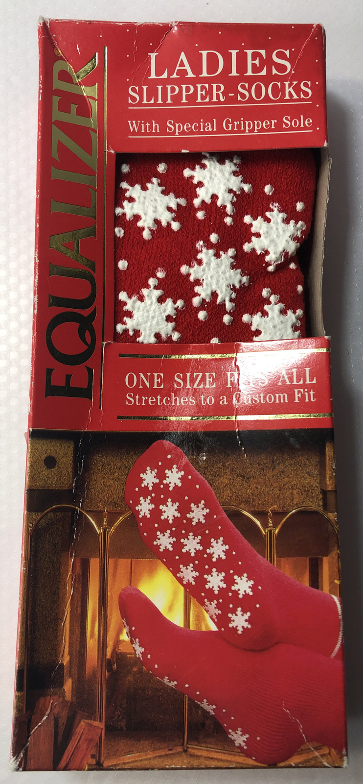 SAOLA Calzini ciabatte donna equalizzatore vintage con suola speciale gripper rosso nuovi con scatola