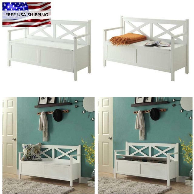 Convenience Concepts Oxford Storage Bench White For Sale Online